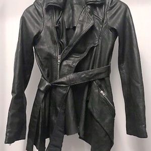 All Saints leather asymmetrical women jacket